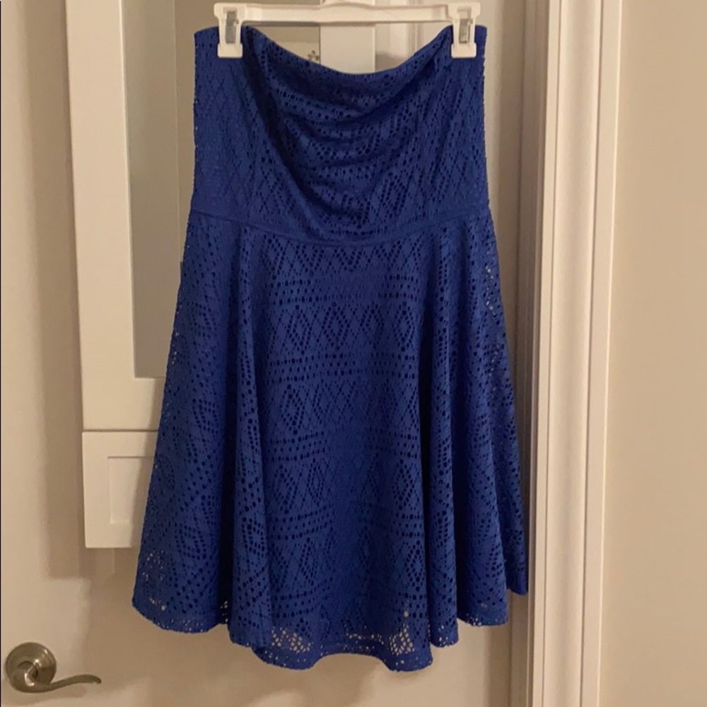 Royal Blue Strapless Fit and Flare Dress